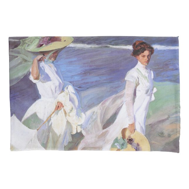 Funda De Cojín Joaquin Sorolla Women Walking Beach (Anverso)