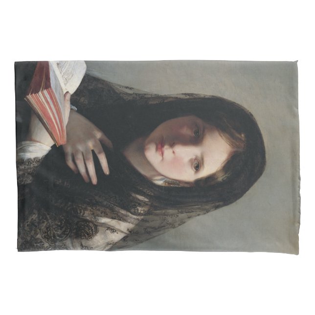 Funda De Cojín Joven perdida en sueños (leyendo un libro) (Anverso-izquierdo)