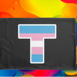 Funda De Cojín Juego de almohadas "Trans Orgullo Capital T"