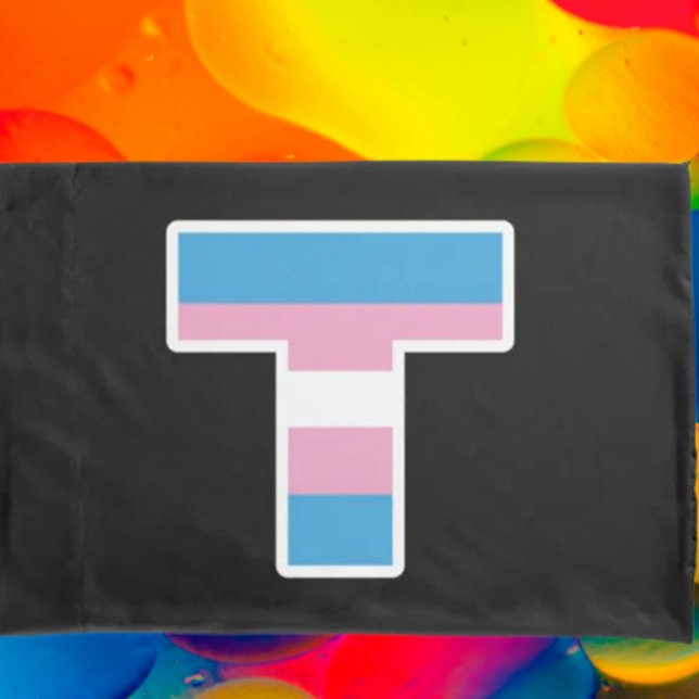 Funda De Cojín Juego de almohadas "Trans Orgullo Capital T" (Subido por el creador)