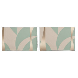 Funda De Cojín Juego de beige tono neutro y verde suave con dorad