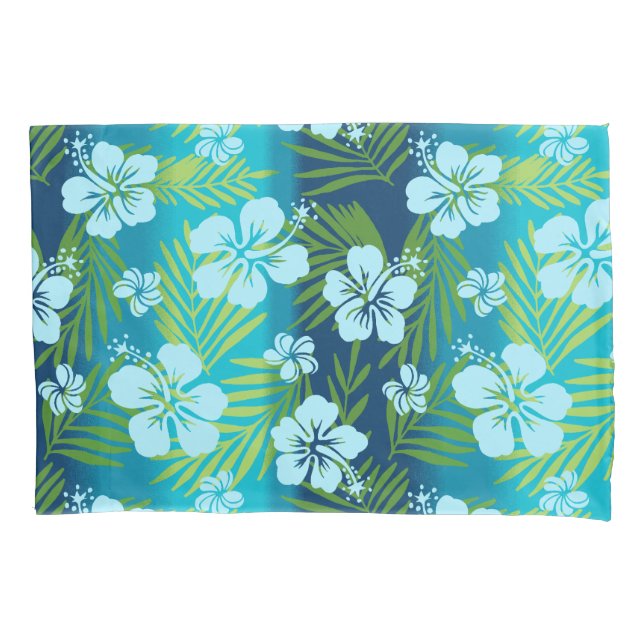 Funda De Cojín Kalani Tie Dye combina Hibiscus tropical - Verde a (Anverso)