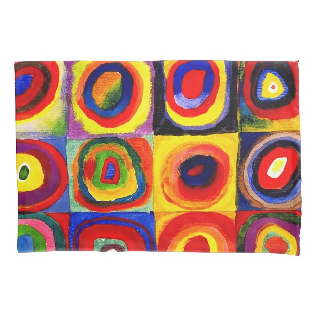 Funda De Cojín Kandinsky Farbstudie Quadrate Squares Círculos Art (Anverso)