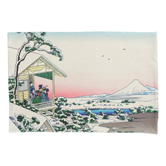 Funda De Cojín Katsushika Hokusai - Casa de té en Koishikawa (Anverso)