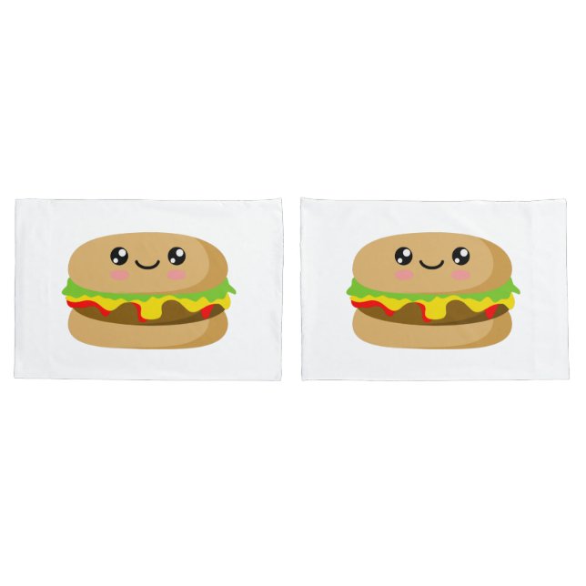 Funda De Cojín Kawaii Burger (Reverso-Set)