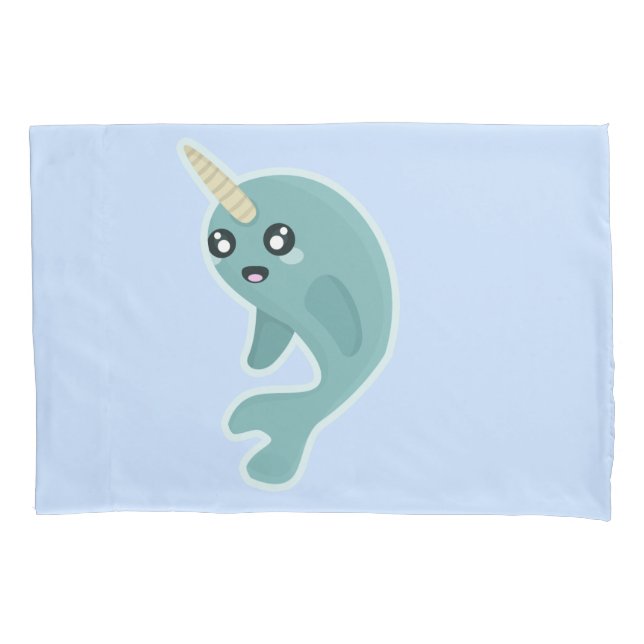 Funda De Cojín Kawaii narwhal (Anverso)