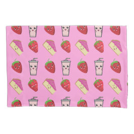 FUNDA DE COJÍN KAWAII STRAWBERRY Y QUESO