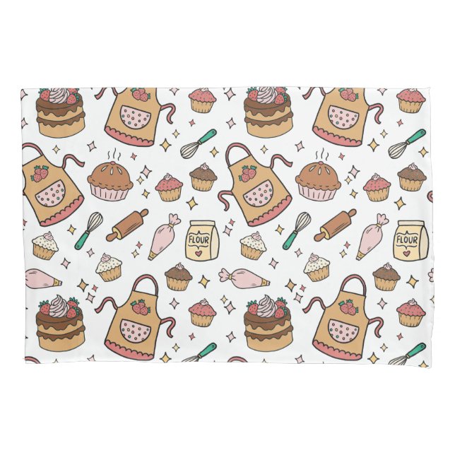 Funda De Cojín Kids Cute Strawberry Cake Baking Pattern (Anverso)
