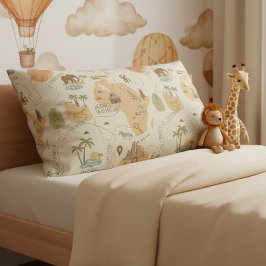 Funda De Cojín Kid's Personalized Safari Map ID1269