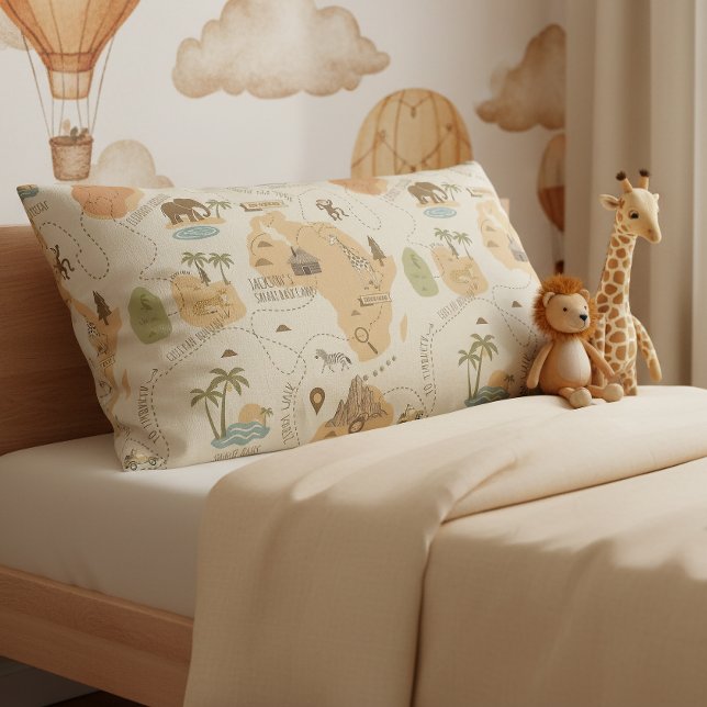 Funda De Cojín Kid's Personalized Safari Map ID1269 (Subido por el creador)