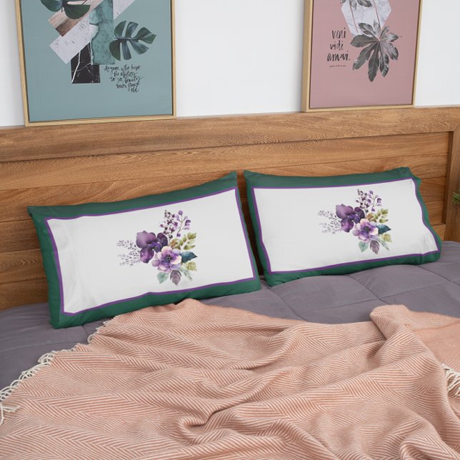 Funda De Cojín King Size Floral Design Green Purple (Subido por el creador)