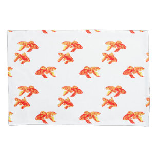 Funda De Cojín Kingyo Goldfish rojo y amarillo