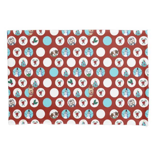 Funda De Cojín KiniArt Perro a Navidades Snowman (Anverso)