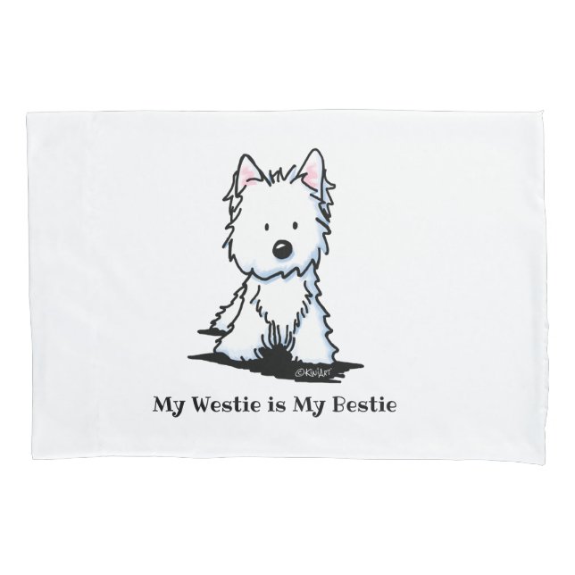 Funda De Cojín KiniArt Westie Bestie Pillowcase (Anverso)