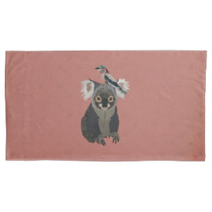 FUNDA DE COJÍN KOALA & PÁJARO LILLAC