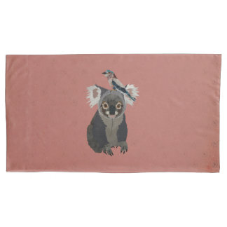 FUNDA DE COJÍN KOALA & PÁJARO LILLAC