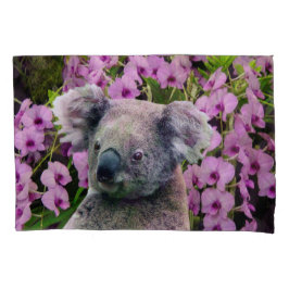 Funda De Cojín Koala y orquídeas