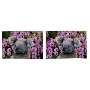 Funda De Cojín Koala y orquídeas