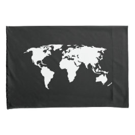 Funda De Cojín La aventura aguarda el mapa del mundo verde, negro