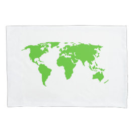 Funda De Cojín La aventura verde y púrpura del mapa del mundo
