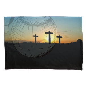 Funda De Cojín La crucifixión cruza al atardecer