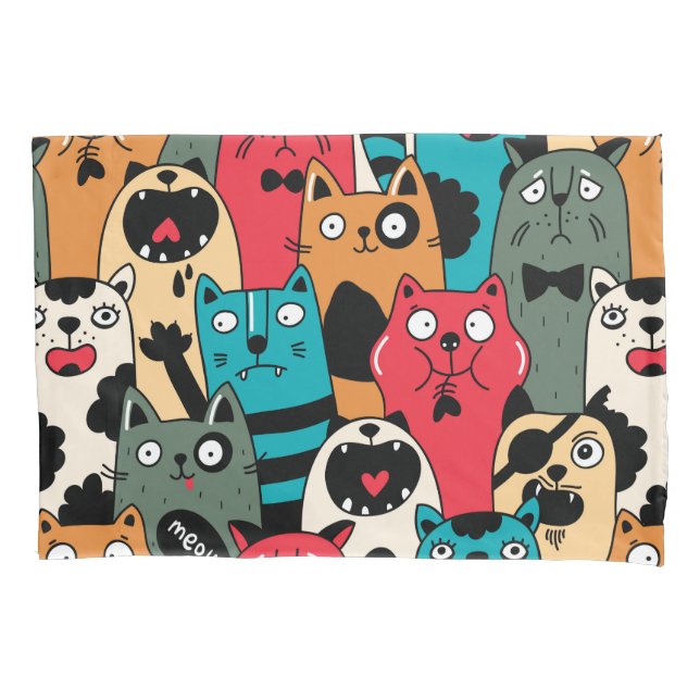 Funda De Cojín La multitud de gatos (Anverso)