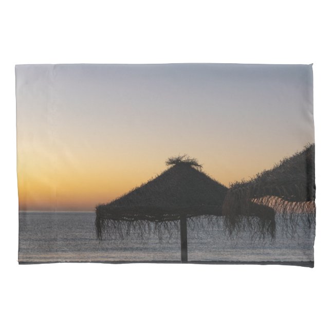 Funda De Cojín La puesta de sol en la playa (Anverso)