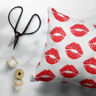 Funda De Cojín Labios Rojos, Labios Rojos, Beso, Patrón De Labios