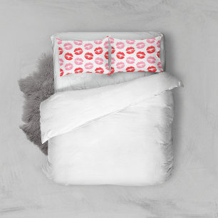 Funda De Cojín Labios rojos y rosados, patrón de labios, labios,