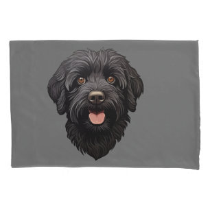 Funda De Cojín Labradoodle Perro Negro