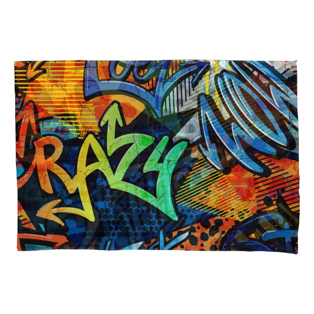 Funda De Cojín Ladrillos de graffiti: Resumen urbano (Anverso)