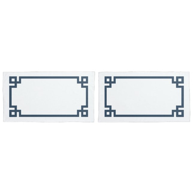 Funda De Cojín Lago Azul Griego Key Border King Tamaño (Anverso - Set)