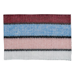 Funda De Cojín Lana de rayas multicolores: Textura de tela.