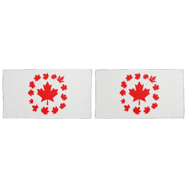 Funda De Cojín Las hojas rojas de arce de Canadá únicas (Anverso - Set)