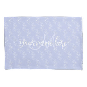 Funda De Cojín Lavander Dormitorio Bedroom Floral Botánico Azul M