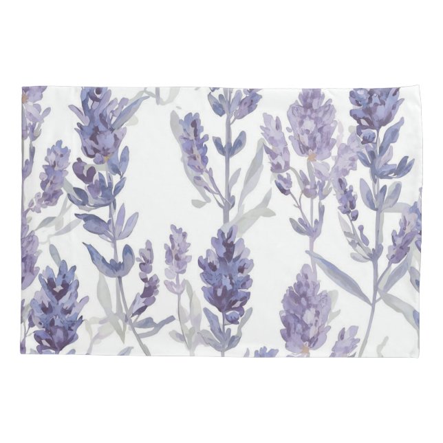 Funda De Cojín Lavender Fields | Purple Watercolor Flower Pattern (Reverso)