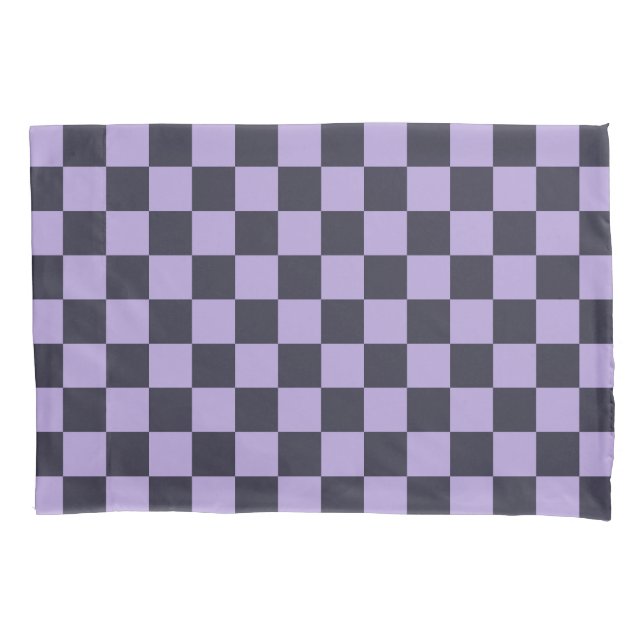 Funda De Cojín Lavender haze checkerboard pattern (Anverso-izquierdo)