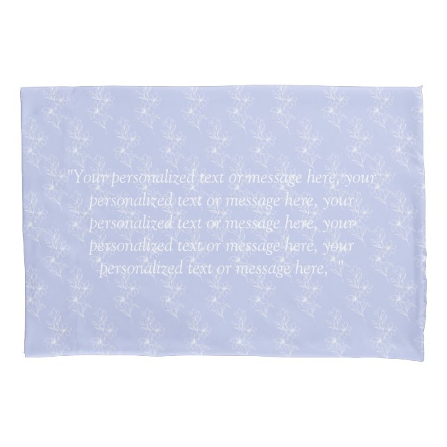 Funda De Cojín Lavender Personalizado de la cama azul floral botá (Anverso)