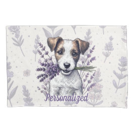 Funda De Cojín Lavender Terrier Love