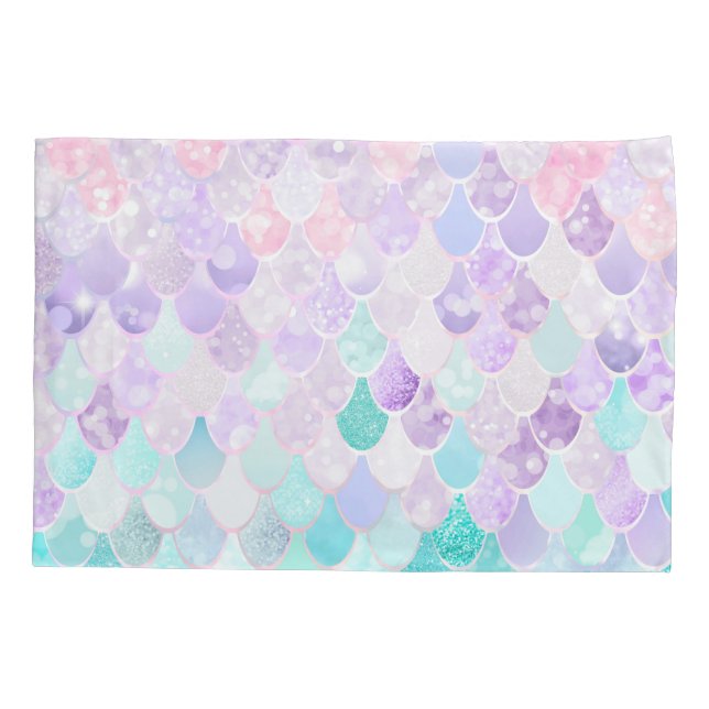 Funda De Cojín Lecho lindo de la sirena de los chicas (Reverso)