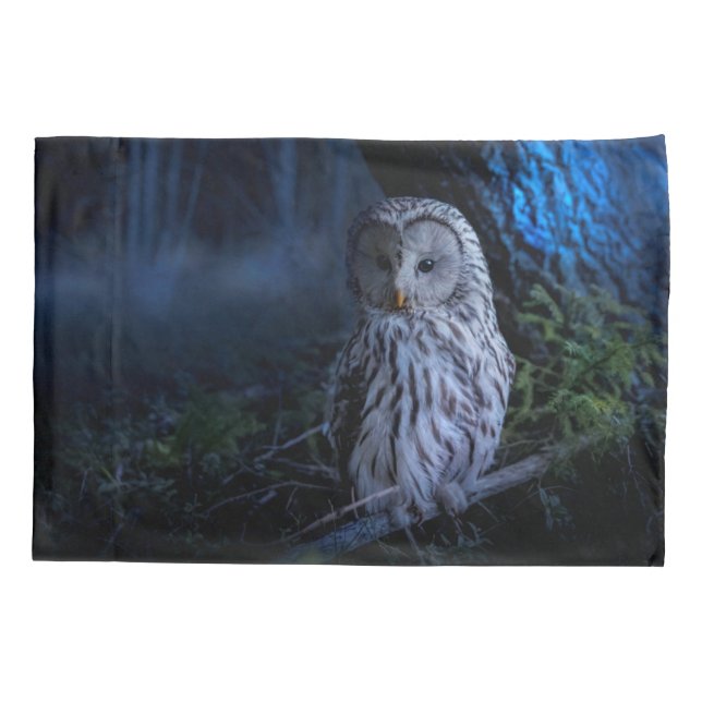 Funda De Cojín Lechuza nevada de noche (Reverso)