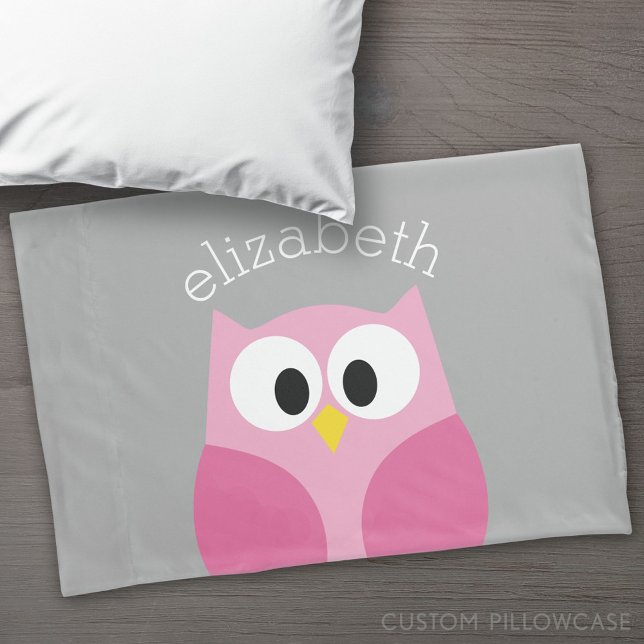 Funda De Cojín Lechuza Personalizado pequeña - Nombre personaliza (Custom Pillowcase)