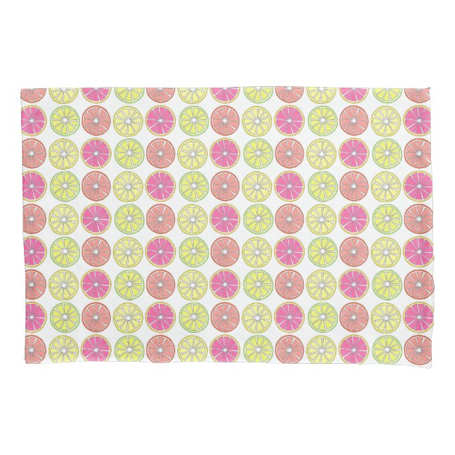 Funda De Cojín Lemon Lime Grapefruit Naranja Citrus Fruit Slices (Anverso)