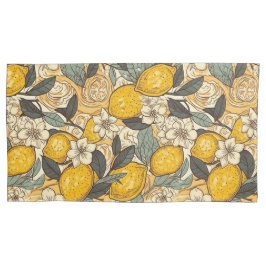 Funda De Cojín Lemones de verano y flores blancas