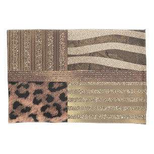 Funda De Cojín Leona Safari Chic Selva Oro Moderno Brillo