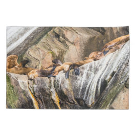 Funda De Cojín Leones Marinos Sobre Las Rocas