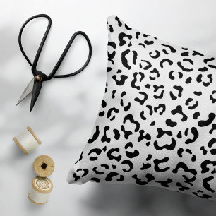 Funda De Cojín Leopard Print, Leopard Spots, Negro Y Blanco