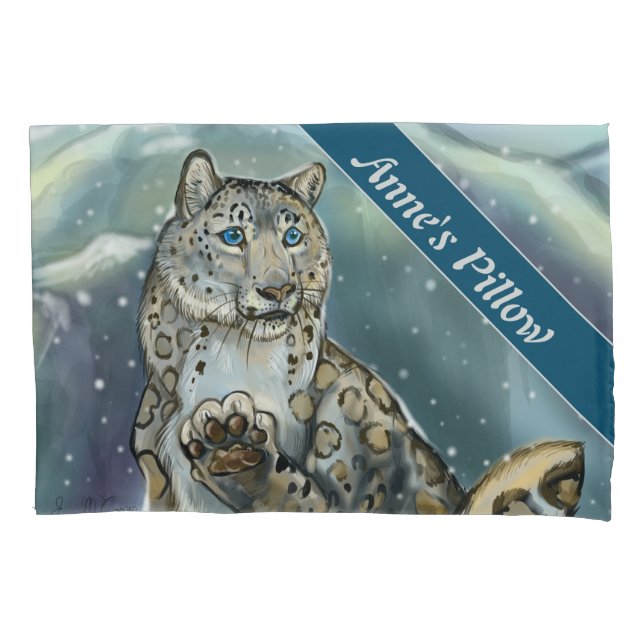Funda De Cojín Leopardo de la nieve (Anverso)
