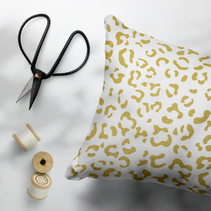 Funda De Cojín Leopardo de oro, Purpurina de oro, impresión de le