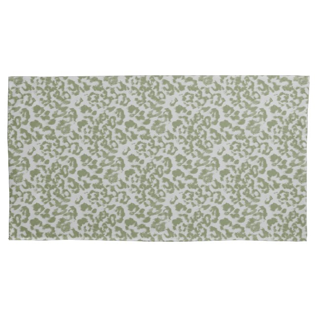 Funda De Cojín leopardo manchado gris oliva (Anverso)